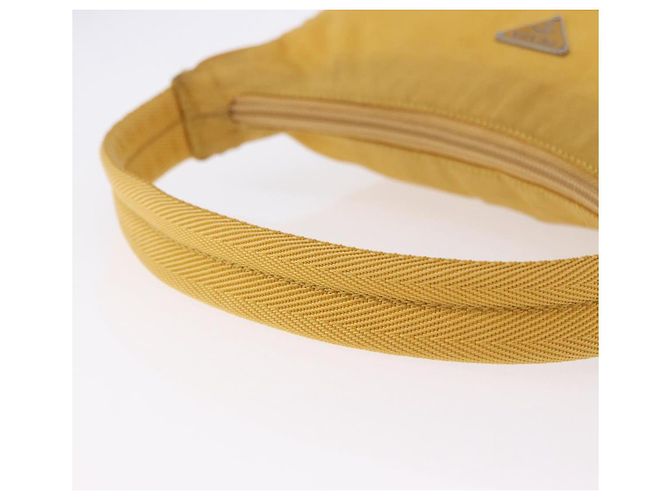 Pochette a mano PRADA Nylon Giallo Argento Auth 197846 - vista 8