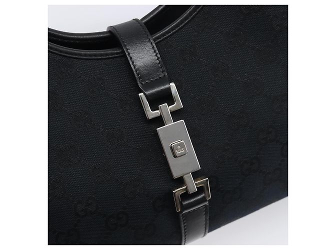 Borsa a Mano GUCCI GG Canvas Jackie Nero Argento 002 1067 Auth 199636V - vista 18