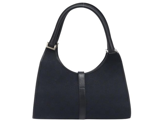 Borsa a Mano GUCCI GG Canvas Jackie Nero Argento 002 1067 Auth 199636V - vista 2