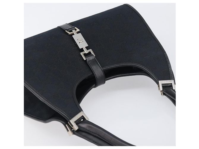Borsa a Mano GUCCI GG Canvas Jackie Nero Argento 002 1067 Auth 199636V - vista 6