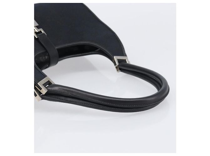 Borsa a Mano GUCCI GG Canvas Jackie Nero Argento 002 1067 Auth 199636V - vista 7