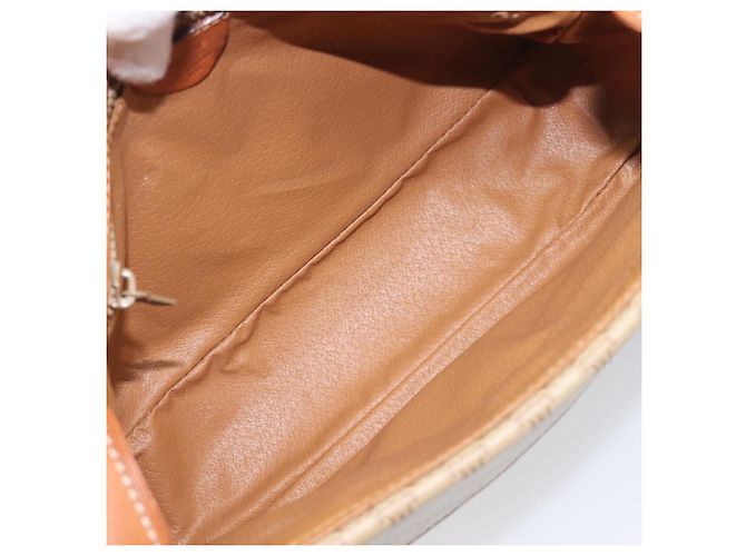 Céline Borsa a tracolla CELINE Macadam PVC Pelle Beige Tono Oro Auth 198545 - vista 10