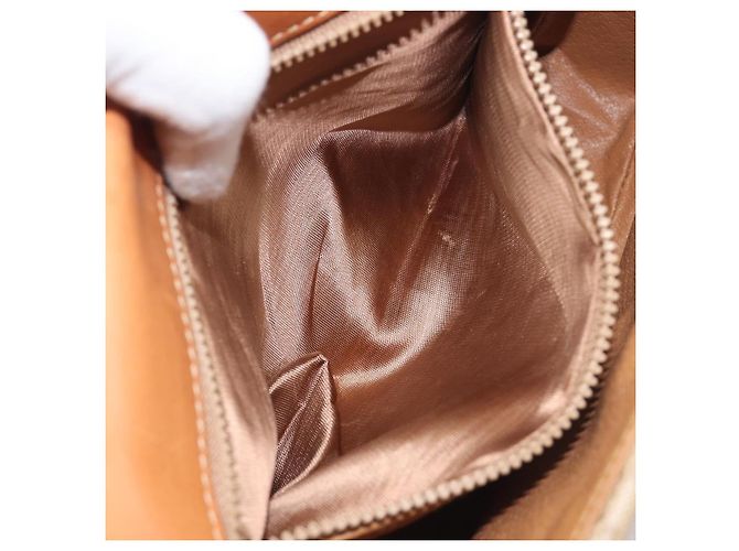Céline Borsa a tracolla CELINE Macadam PVC Pelle Beige Tono Oro Auth 198545 - vista 11
