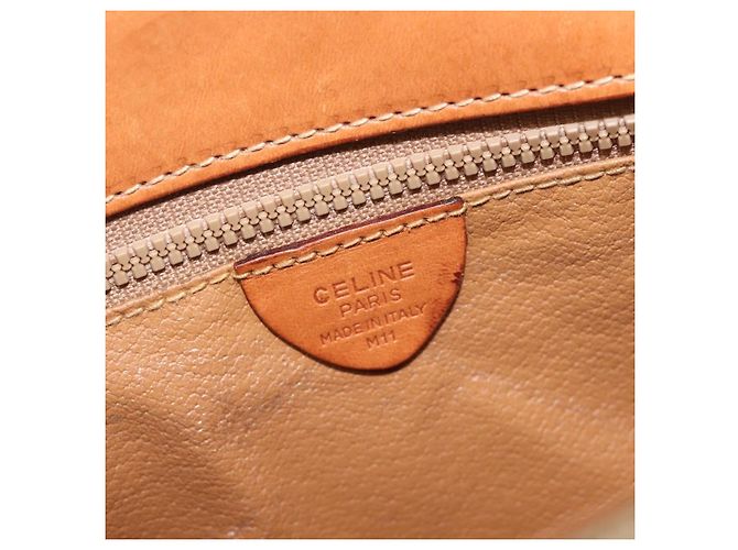 Céline Borsa a tracolla CELINE Macadam PVC Pelle Beige Tono Oro Auth 198545 - vista 12