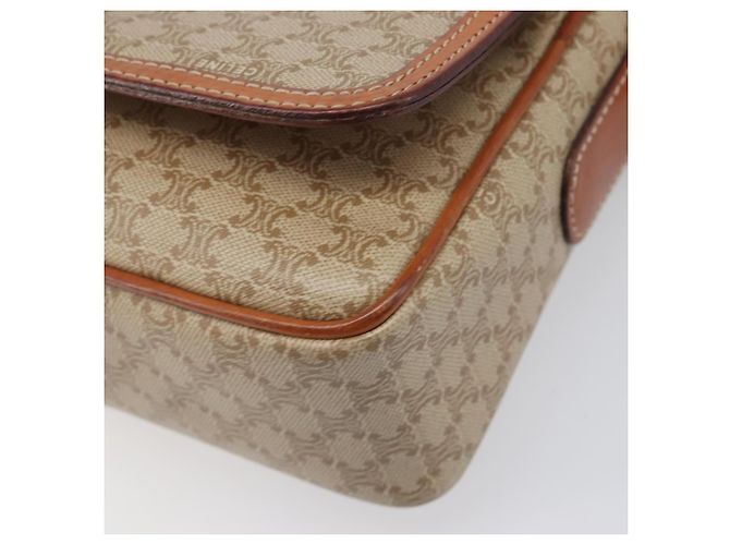 Céline Borsa a tracolla CELINE Macadam PVC Pelle Beige Tono Oro Auth 198545 - vista 14