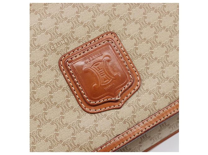 Céline Borsa a tracolla CELINE Macadam PVC Pelle Beige Tono Oro Auth 198545 - vista 18