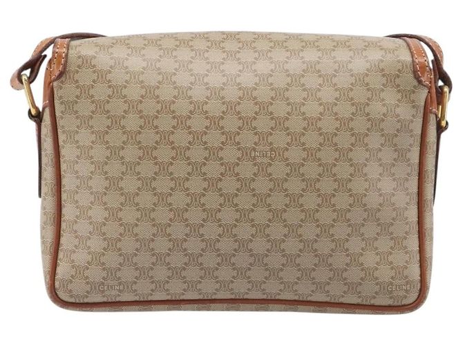 Céline Borsa a tracolla CELINE Macadam PVC Pelle Beige Tono Oro Auth 198545 - vista 2