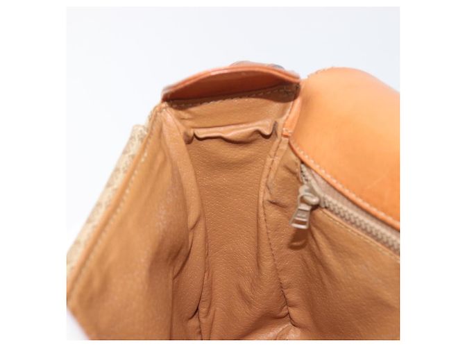 Céline Borsa a tracolla CELINE Macadam PVC Pelle Beige Tono Oro Auth 198545 - vista 20