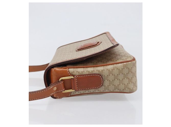 Céline Borsa a tracolla CELINE Macadam PVC Pelle Beige Tono Oro Auth 198545 - vista 4