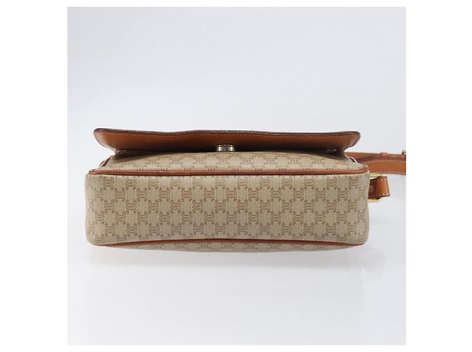 Céline Borsa a tracolla CELINE Macadam PVC Pelle Beige Tono Oro Auth 198545 - vista 5