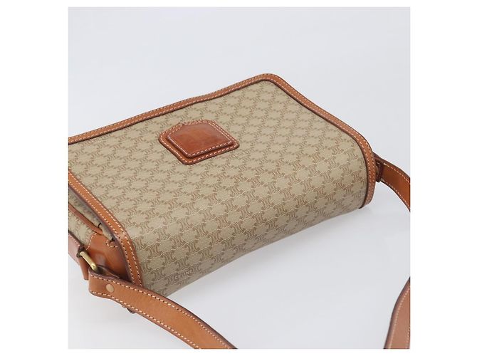 Céline Borsa a tracolla CELINE Macadam PVC Pelle Beige Tono Oro Auth 198545 - vista 6