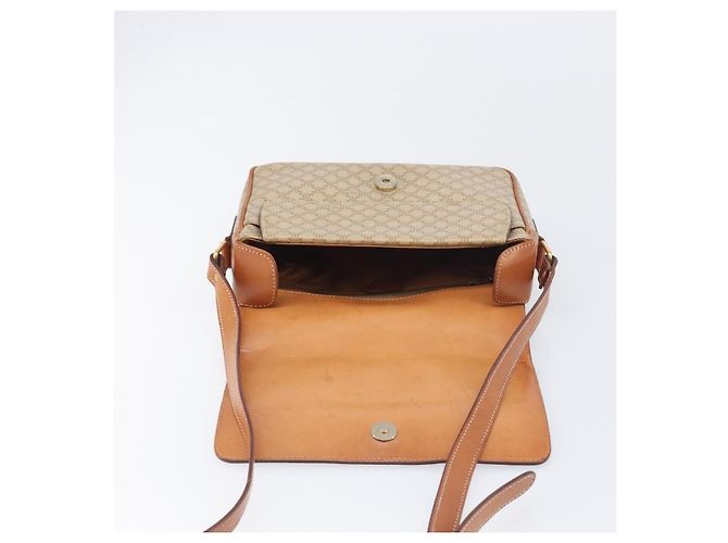 Céline Borsa a tracolla CELINE Macadam PVC Pelle Beige Tono Oro Auth 198545 - vista 9