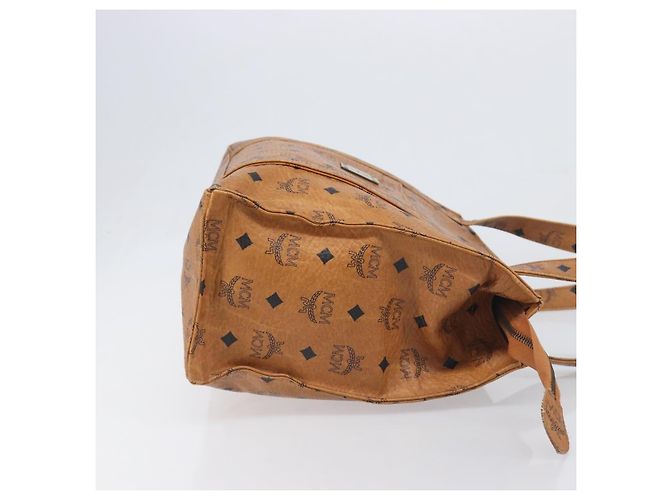 Borsa Tote MCM Vicetos Logogram PVC Leather Brown Gold Auth 200953 Marrone D'oro - vista 3
