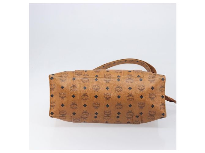 Borsa Tote MCM Vicetos Logogram PVC Leather Brown Gold Auth 200953 Marrone D'oro - vista 5