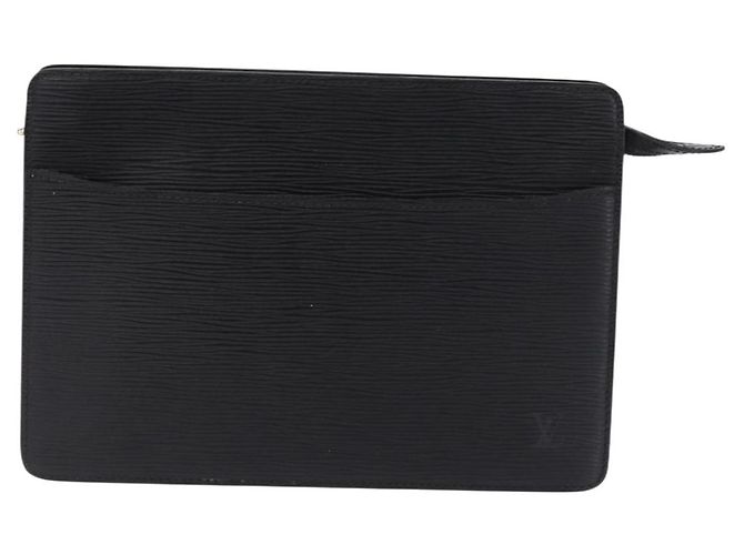 LOUIS VUITTON Epi Pochette Homme Clutch Bag Black M52522 LV Auth ep15793 Nero - vista 13