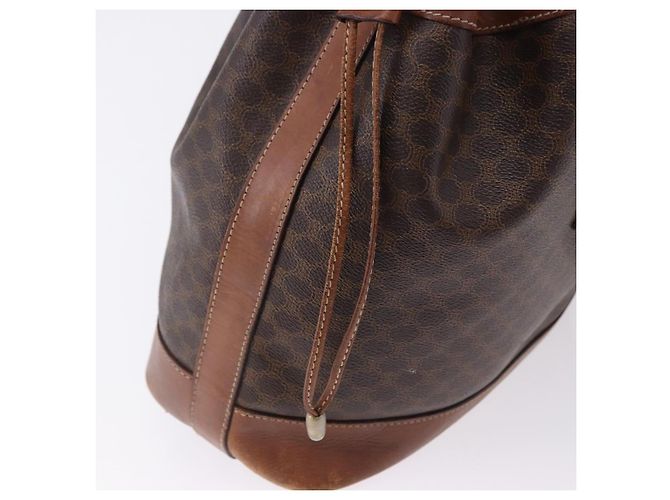 Céline Borsa a tracolla CELINE Macadam Canvas PVC Leather Brown Gold Auth 199612 Marrone D'oro - vista 10