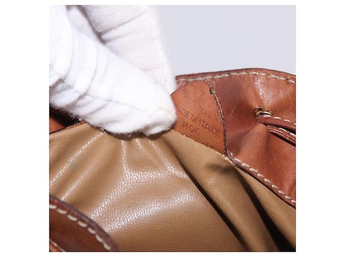 Céline Borsa a tracolla CELINE Macadam Canvas PVC Leather Brown Gold Auth 199612 Marrone D'oro - vista 12