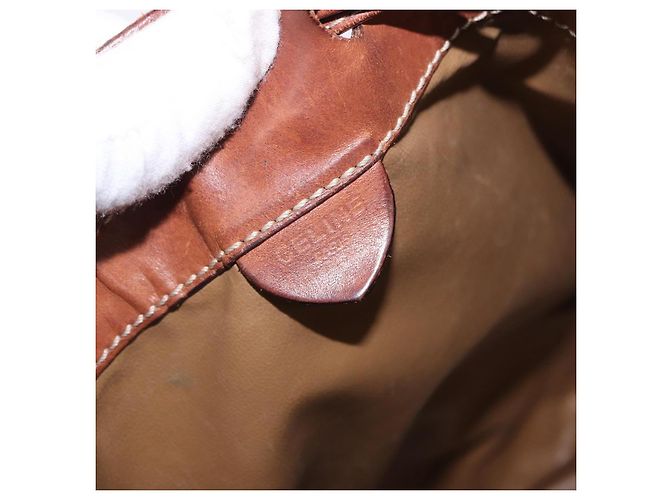 Céline Borsa a tracolla CELINE Macadam Canvas PVC Leather Brown Gold Auth 199612 Marrone D'oro - vista 18