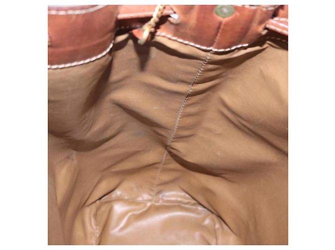 Céline Borsa a tracolla CELINE Macadam Canvas PVC Leather Brown Gold Auth 199612 Marrone D'oro - vista 19