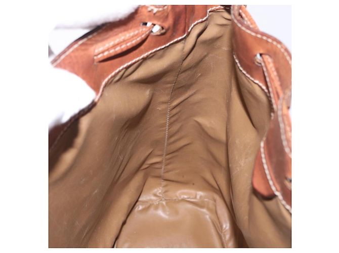 Céline Borsa a tracolla CELINE Macadam Canvas PVC Leather Brown Gold Auth 199612 Marrone D'oro - vista 20