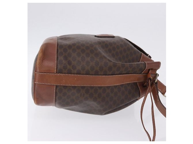 Céline Borsa a tracolla CELINE Macadam Canvas PVC Leather Brown Gold Auth 199612 Marrone D'oro - vista 3