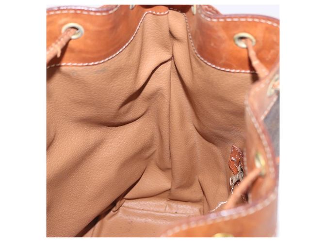 Céline Borsa a tracolla CELINE Macadam PVC Pelle Marrone Oro Auth 200933 D'oro - vista 22