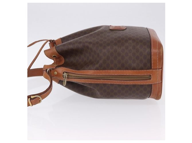 Céline Borsa a tracolla CELINE Macadam PVC Pelle Marrone Oro Auth 200933 D'oro - vista 4