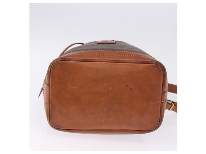 Céline Borsa a tracolla CELINE Macadam PVC Pelle Marrone Oro Auth 200933 D'oro - vista 5