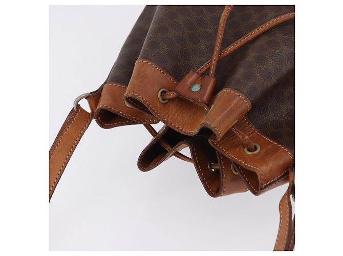 Céline Borsa a tracolla CELINE Macadam PVC Pelle Marrone Oro Auth 200933 D'oro - vista 7