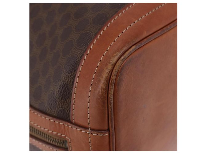 Céline Borsa a tracolla CELINE Macadam PVC Pelle Marrone Oro Auth 200933 D'oro - vista 9