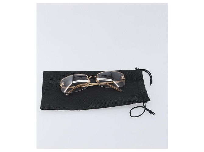 Gafas de sol CHANEL metal Gold CC Auth yk20749M Dorado - vista 12