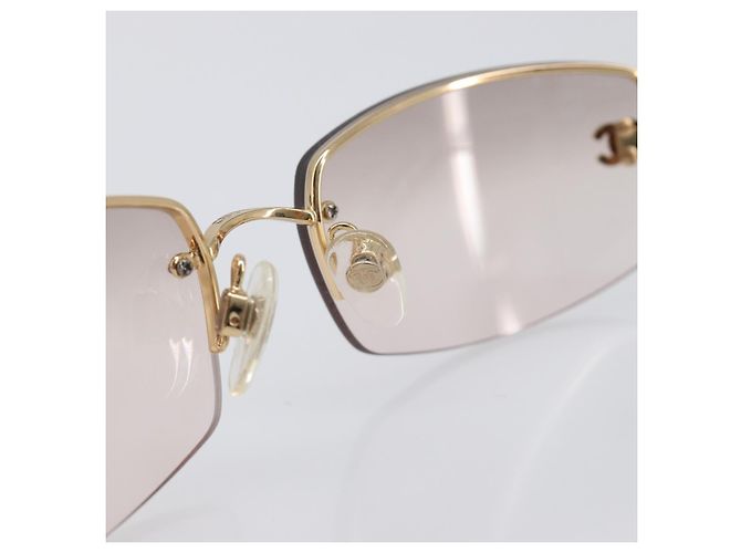 Gafas de sol CHANEL metal Gold CC Auth yk20749M Dorado - vista 15
