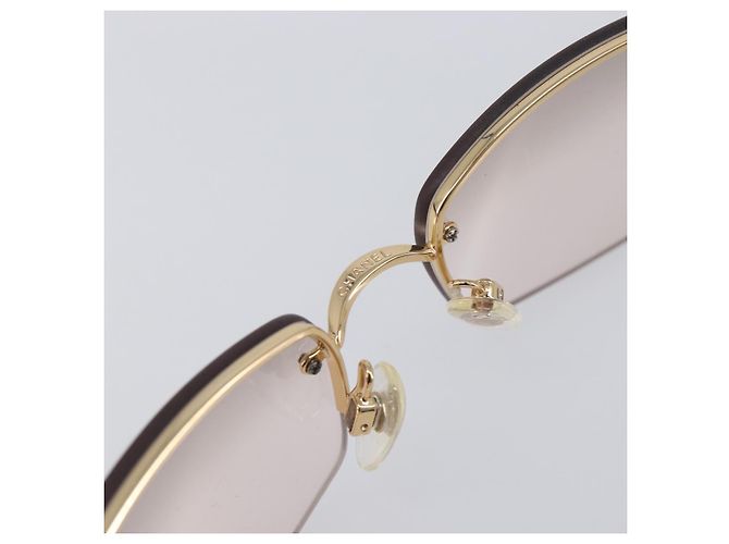 Gafas de sol CHANEL metal Gold CC Auth yk20749M Dorado - vista 16