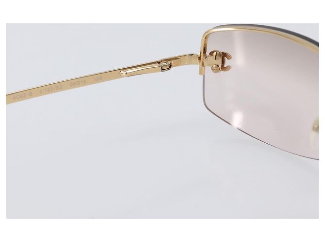 Gafas de sol CHANEL metal Gold CC Auth yk20749M Dorado - vista 17