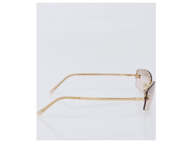 Gafas de sol CHANEL metal Gold CC Auth yk20749M Dorado - vista 4