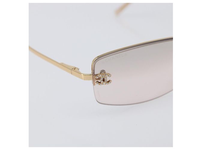 Gafas de sol CHANEL metal Gold CC Auth yk20749M Dorado - vista 8