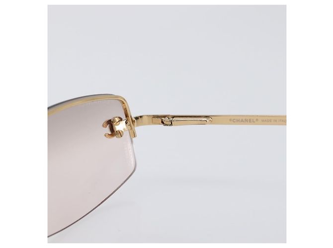 Gafas de sol CHANEL metal Gold CC Auth yk20749M Dorado - vista 9