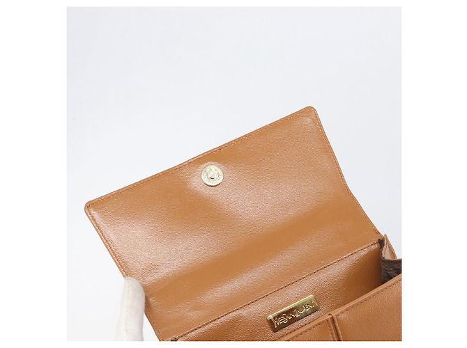 Borsa a mano SAINT LAURENT in pelle beige e oro Auth 200950A D'oro - vista 10