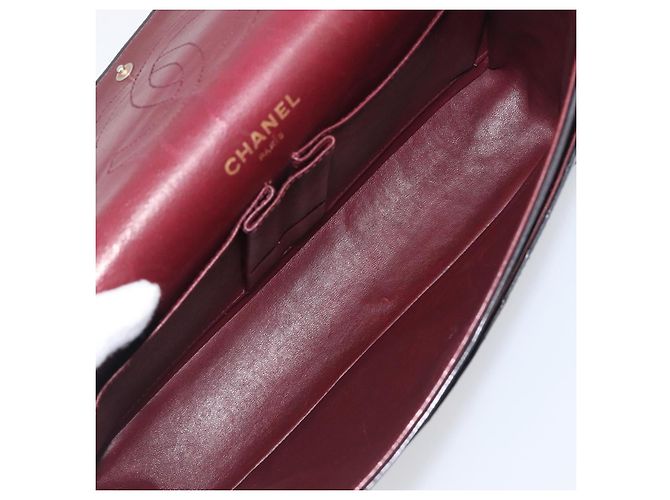 Borsa a mano CHANEL Matelasse con catena in pelle d'agnello nera e oro CC Auth yk20843V Nero D'oro - vista 12