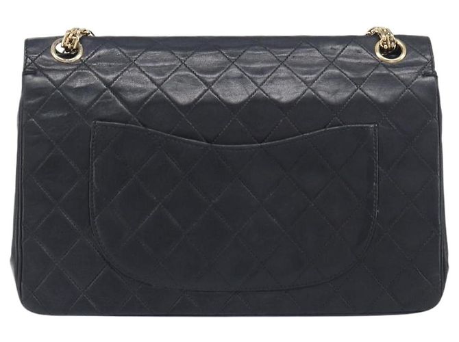 Borsa a mano CHANEL Matelasse con catena in pelle d'agnello nera e oro CC Auth yk20843V Nero D'oro - vista 2