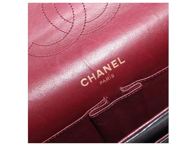 Borsa a mano CHANEL Matelasse con catena in pelle d'agnello nera e oro CC Auth yk20843V Nero D'oro - vista 20