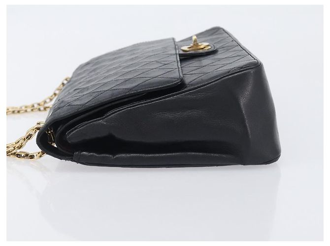 Borsa a mano CHANEL Matelasse con catena in pelle d'agnello nera e oro CC Auth yk20843V Nero D'oro - vista 4