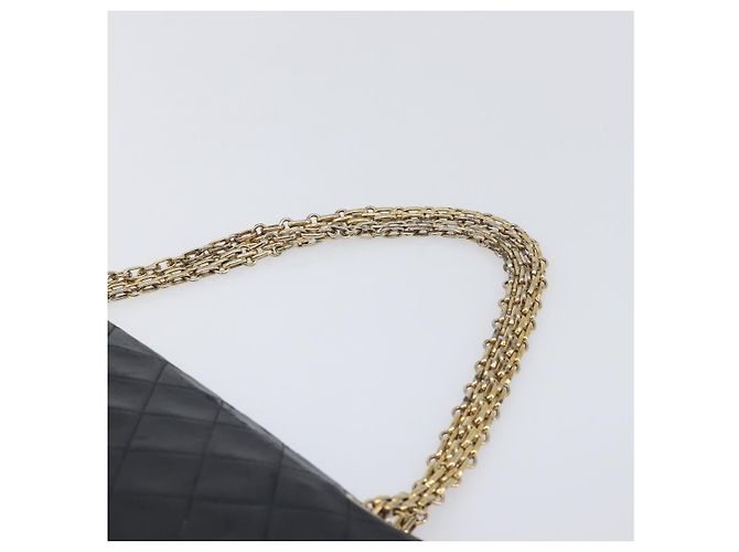 Borsa a mano CHANEL Matelasse con catena in pelle d'agnello nera e oro CC Auth yk20843V Nero D'oro - vista 8