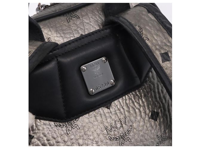 MCM Vicetos Rucksack Leder Silber authentisch 198656 - Ansicht 12