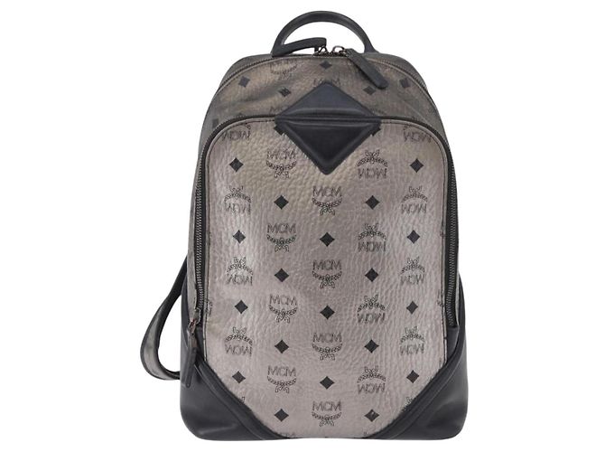 MCM Vicetos Rucksack Leder Silber authentisch 198656 - Ansicht 13
