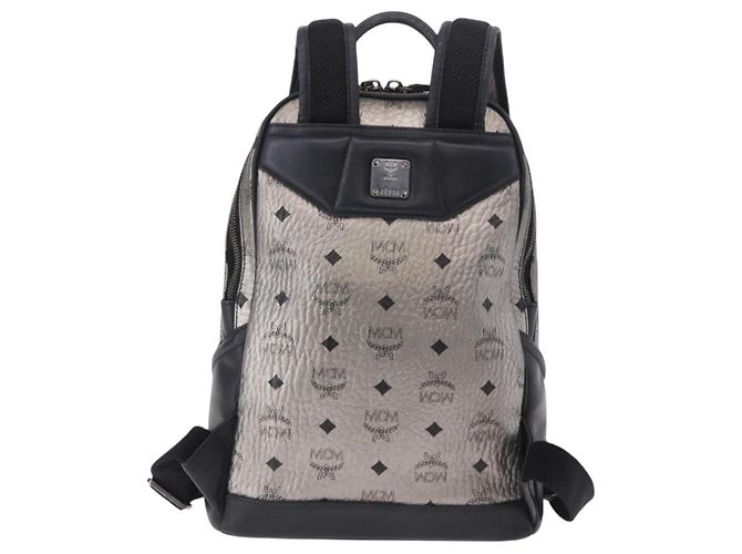 MCM Vicetos Rucksack Leder Silber authentisch 198656 - Ansicht 2