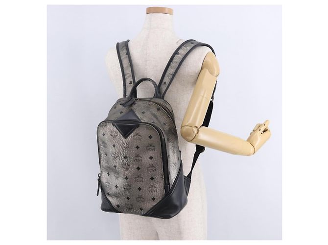 MCM Vicetos Rucksack Leder Silber authentisch 198656 - Ansicht 25