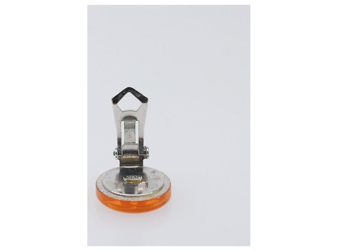 Orecchini CHANEL in plastica Orange CC Auth 199737V Arancione - vista 5