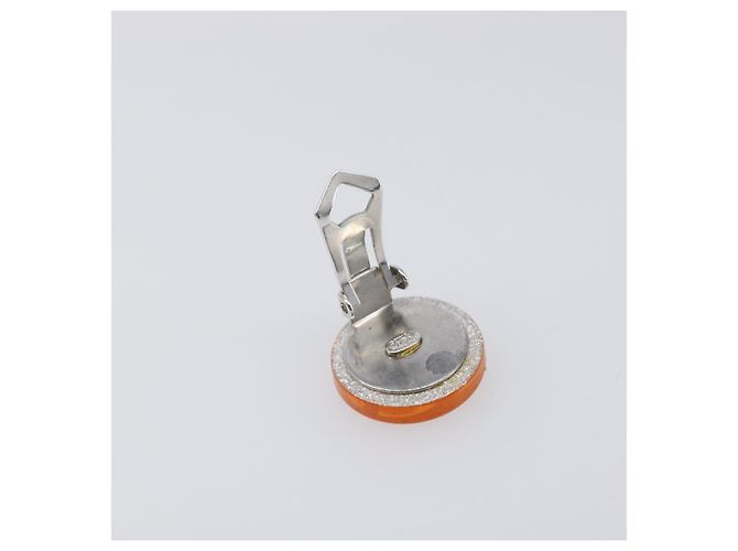 Orecchini CHANEL in plastica Orange CC Auth 199737V Arancione - vista 9
