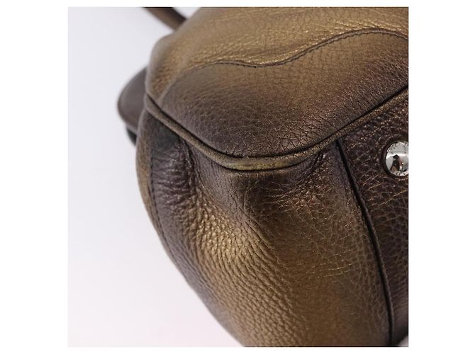 Borsa a mano PRADA in pelle tono oro Auth yk20860V - vista 15